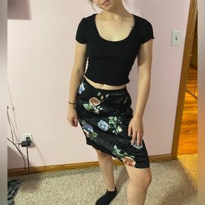 Vintage 90s Tiramisu floral mini skirt.